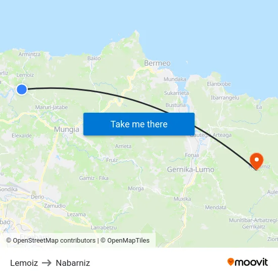 Lemoiz to Nabarniz map