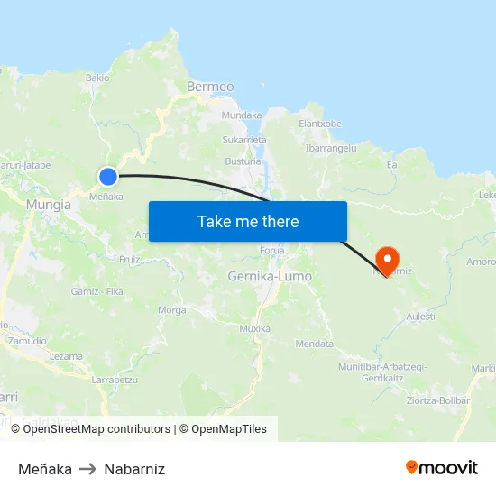 Meñaka to Nabarniz map