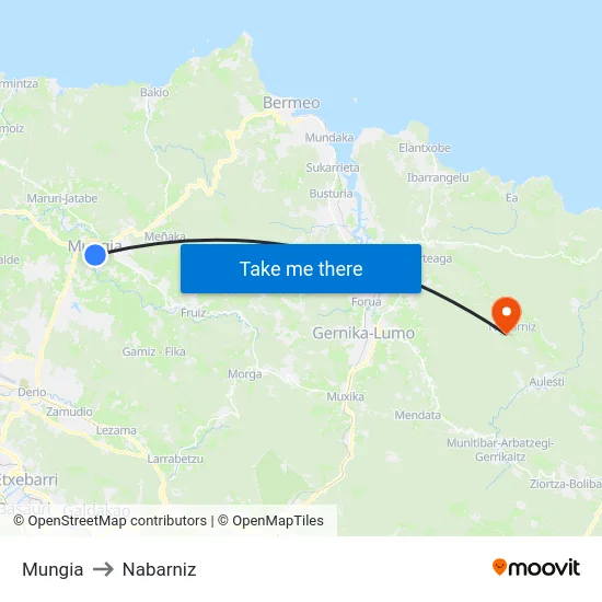 Mungia to Nabarniz map