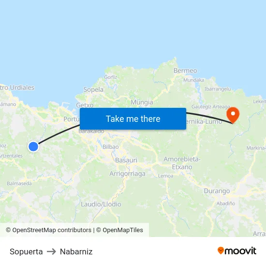 Sopuerta to Nabarniz map