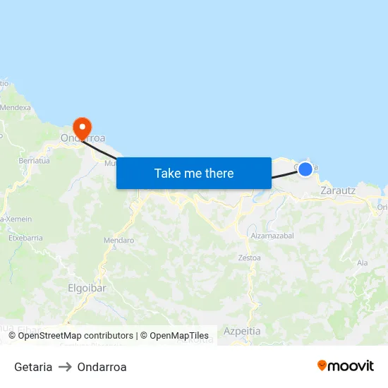 Getaria to Ondarroa map