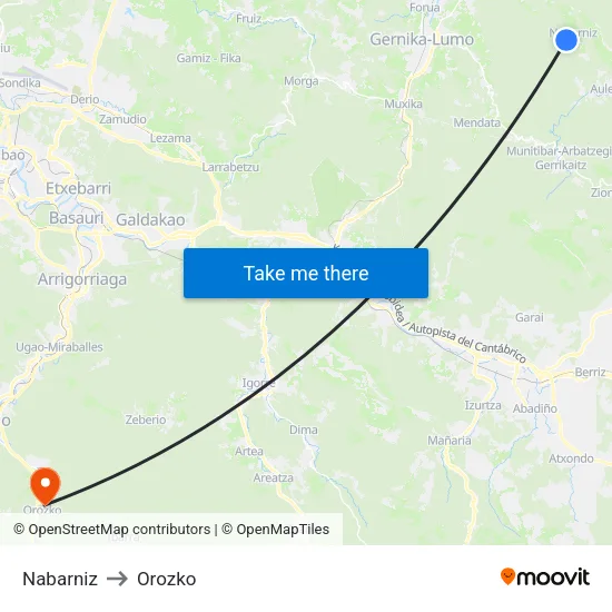 Nabarniz to Orozko map