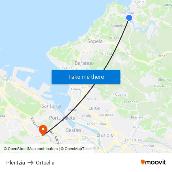 Plentzia to Ortuella map