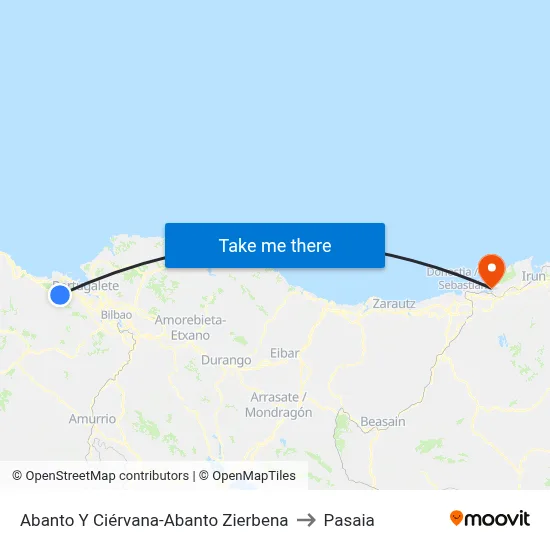 Abanto Y Ciérvana-Abanto Zierbena to Pasaia map