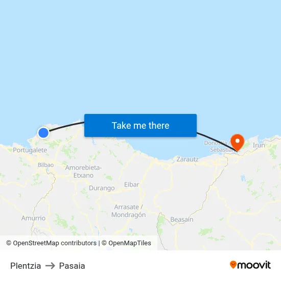 Plentzia to Pasaia map