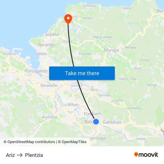 Ariz to Plentzia map