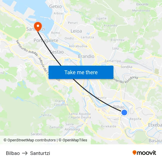 Bilbao to Santurtzi map