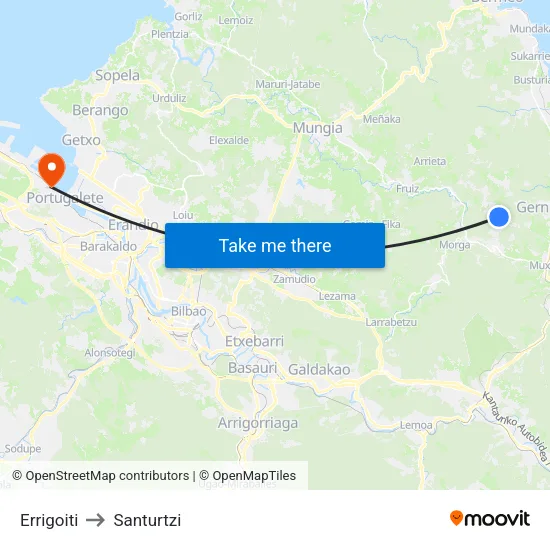 Errigoiti to Santurtzi map