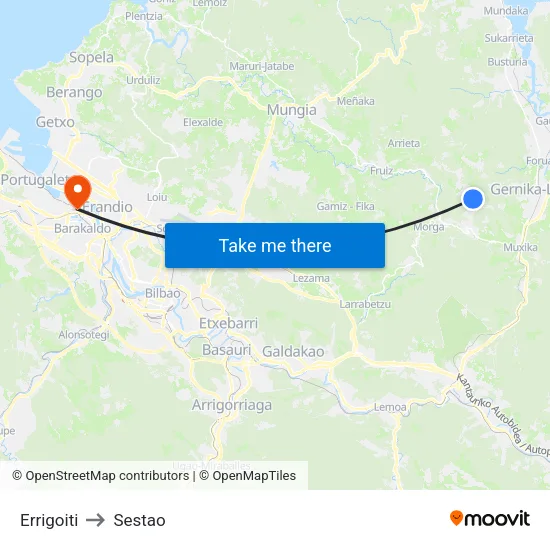 Errigoiti to Sestao map