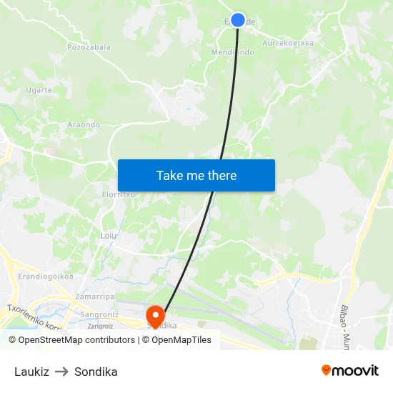 Laukiz to Sondika map