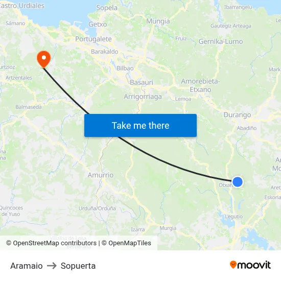 Aramaio to Sopuerta map