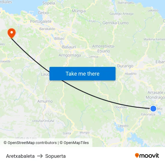 Aretxabaleta to Sopuerta map