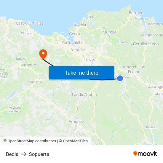 Bedia to Sopuerta map