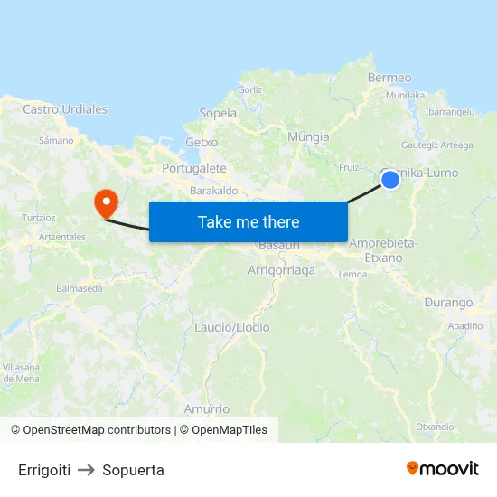 Errigoiti to Sopuerta map