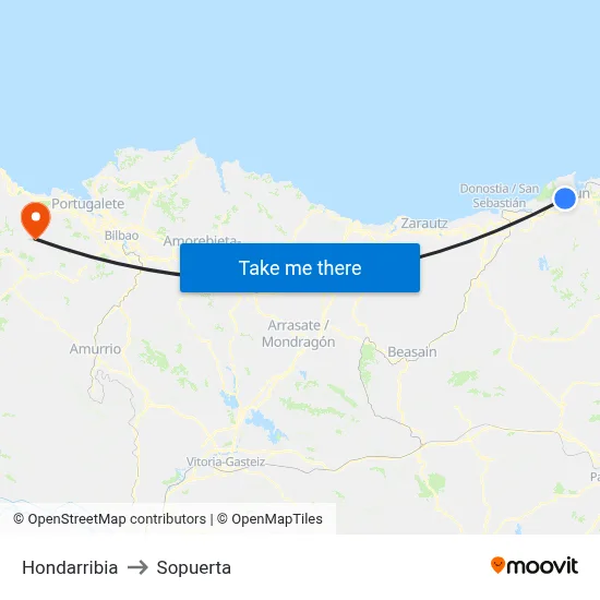 Hondarribia to Sopuerta map
