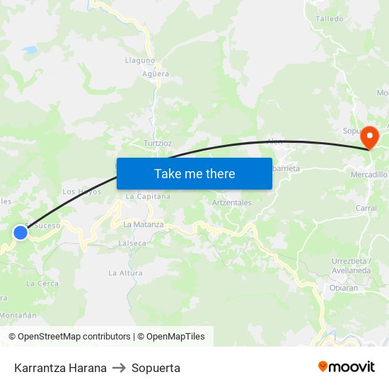 Karrantza Harana to Sopuerta map