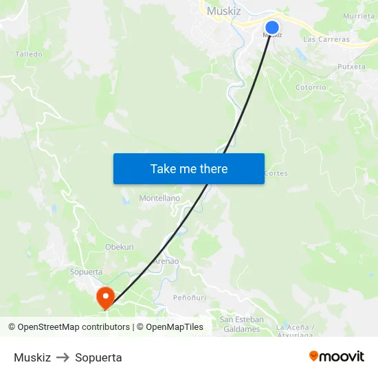 Muskiz to Sopuerta map