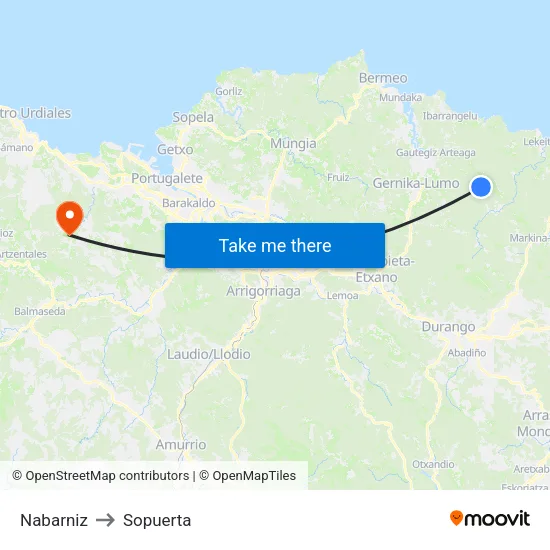 Nabarniz to Sopuerta map