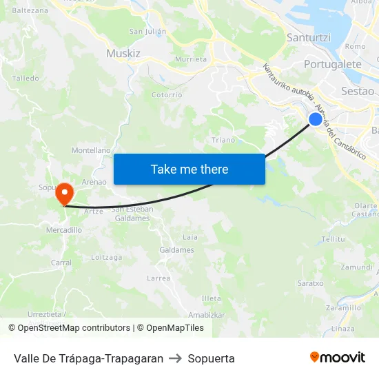 Valle De Trápaga-Trapagaran to Sopuerta map