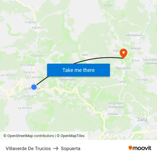 Villaverde De Trucíos to Sopuerta map