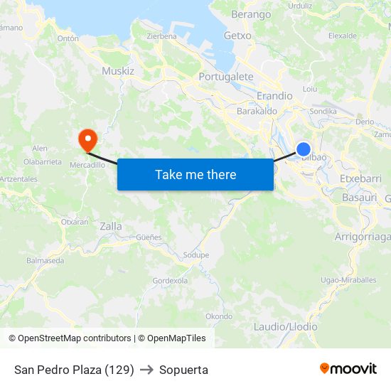 San Pedro Plaza (129) to Sopuerta map