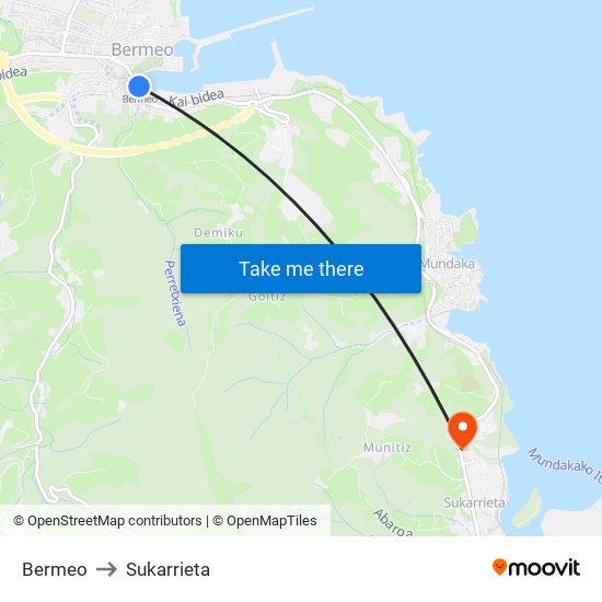 Bermeo to Sukarrieta map
