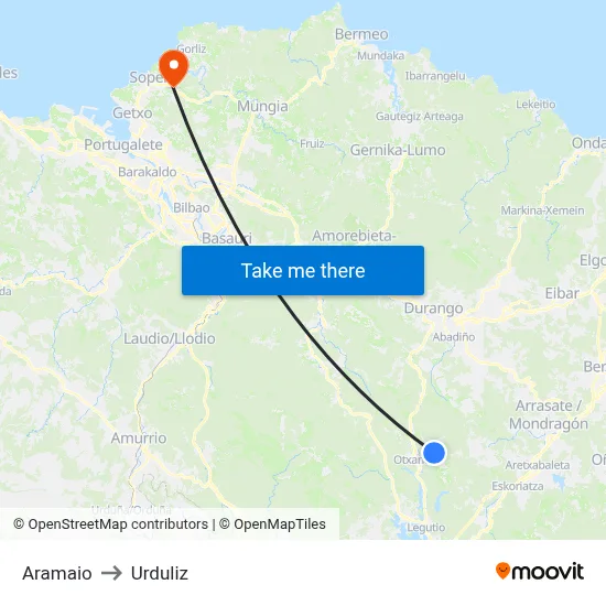 Aramaio to Urduliz map