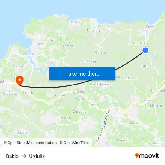 Bakio to Urduliz map