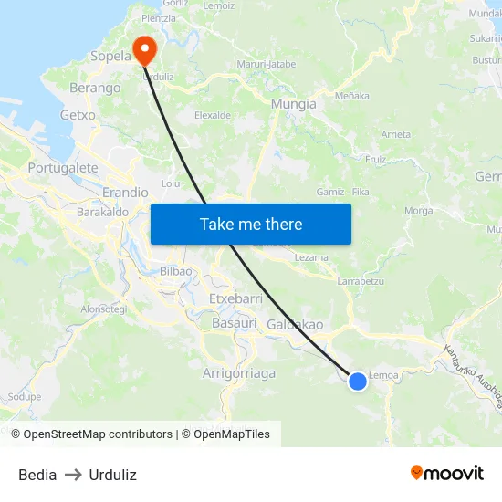 Bedia to Urduliz map