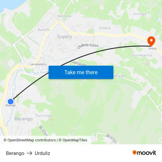 Berango to Urduliz map