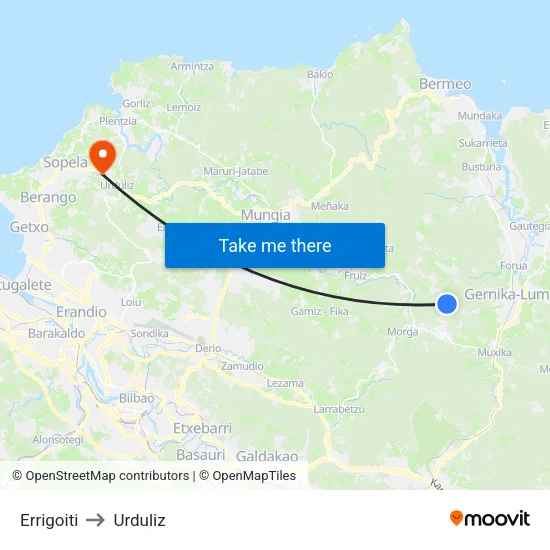 Errigoiti to Urduliz map