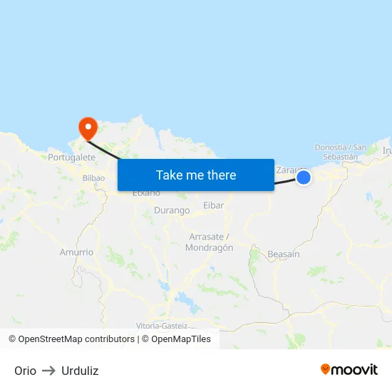 Orio to Urduliz map