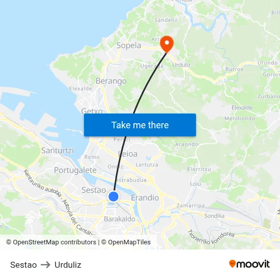 Sestao to Urduliz map