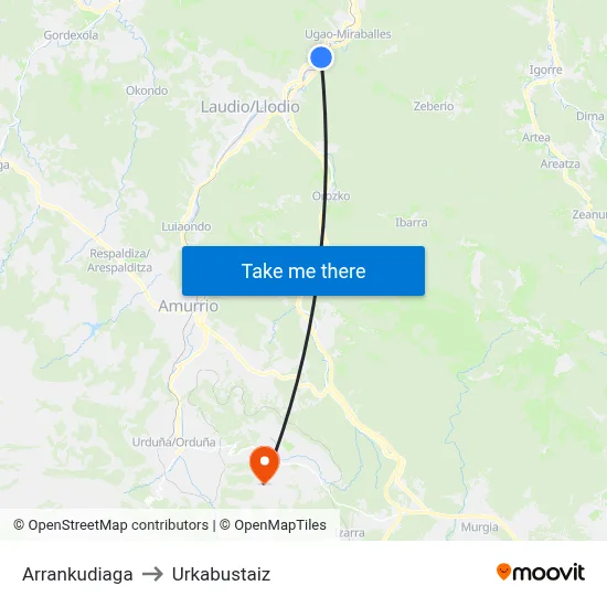 Arrankudiaga to Urkabustaiz map