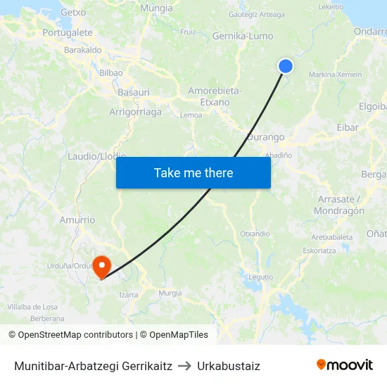 Munitibar-Arbatzegi Gerrikaitz to Urkabustaiz map