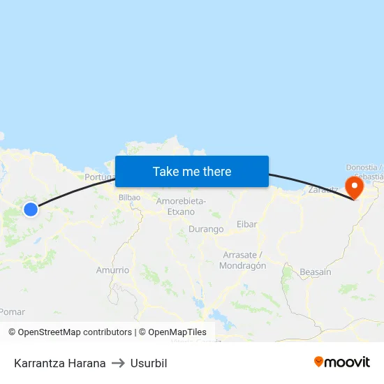 Karrantza Harana to Usurbil map