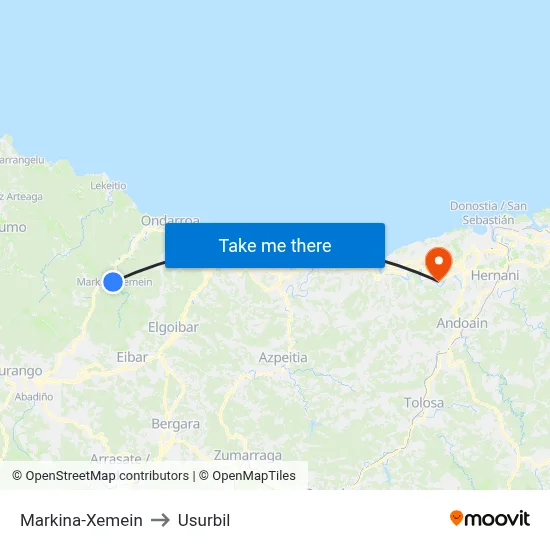 Markina-Xemein to Usurbil map