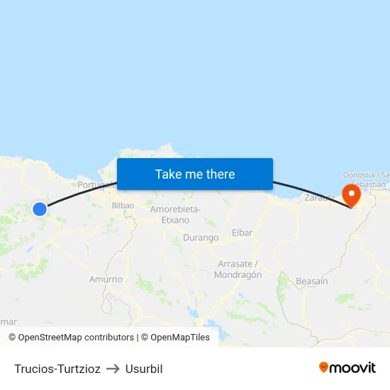 Trucios-Turtzioz to Usurbil map