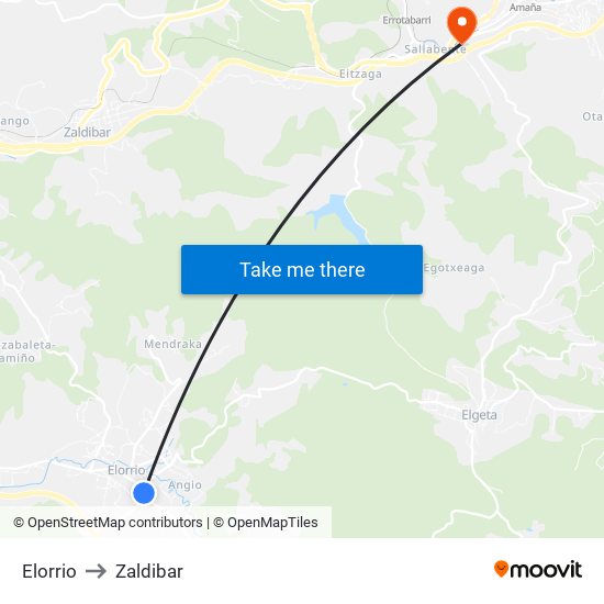 Elorrio to Zaldibar map