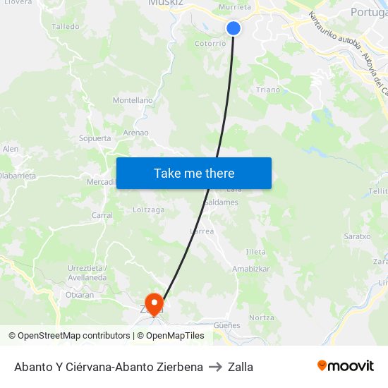 Abanto Y Ciérvana-Abanto Zierbena to Zalla map