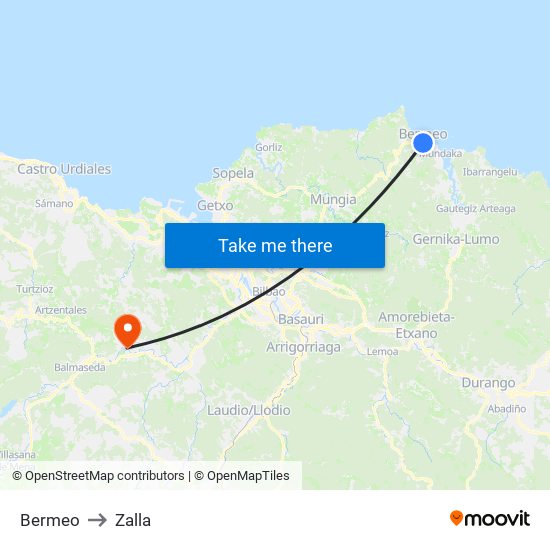 Bermeo to Zalla map