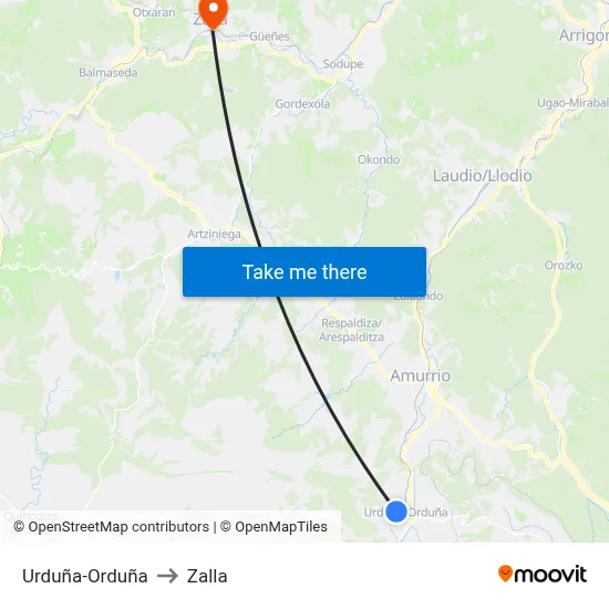 Urduña-Orduña to Zalla map