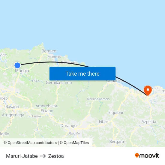 Maruri-Jatabe to Zestoa map