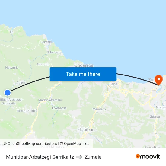 Munitibar-Arbatzegi Gerrikaitz to Zumaia map