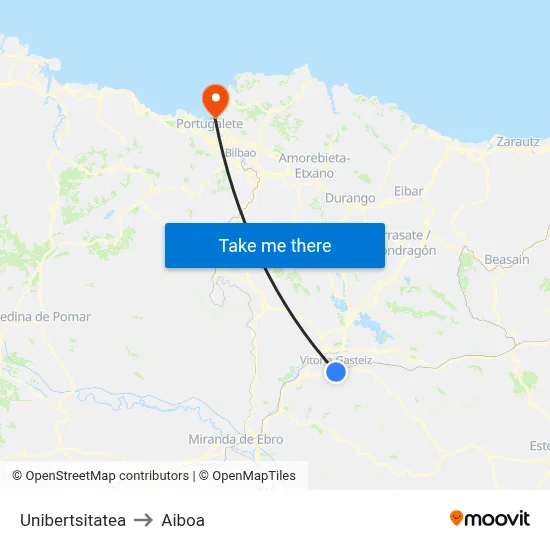 Unibertsitatea to Aiboa map