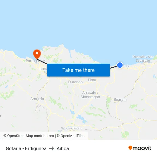 Getaria - Erdigunea to Aiboa map