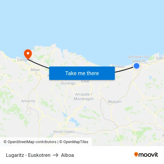 Lugaritz - Euskotren to Aiboa map