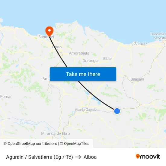 Agurain / Salvatierra (Eg / Tc) to Aiboa map