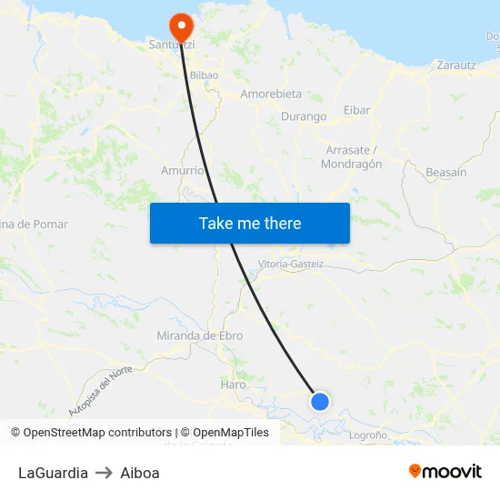 LaGuardia to Aiboa map