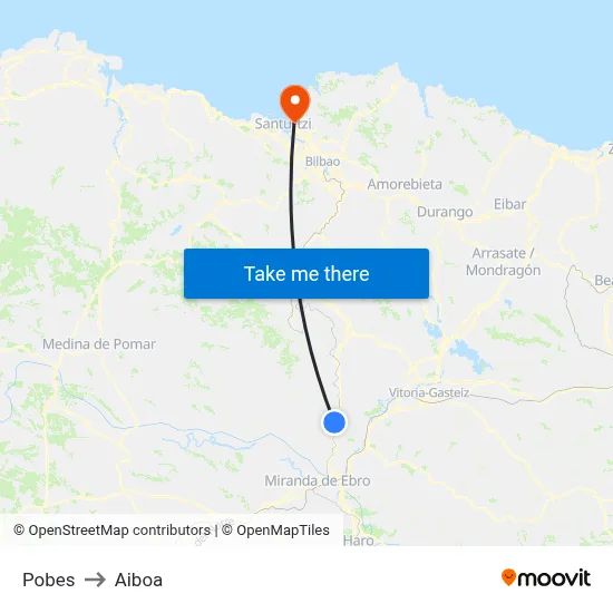 Pobes to Aiboa map